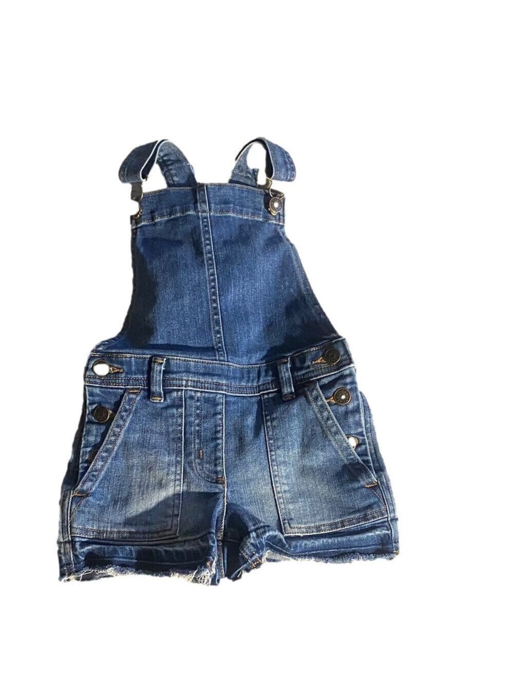 Crewcuts Blue Denim Overall Shorts Kids Size 4